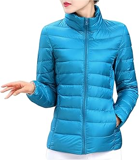 Packable Puffer Jacket Women Plus Size Winter Warm Jacket Padded Coats Lightweight Down Jacket Long Sleeve Outerwear