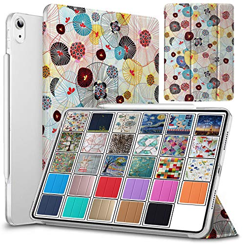Image of DuraSafe Cases for iPad Air 6th Air 11 2024 Air 5th 2022 Air 4th 2020 Gen MM6R3HN /A MM6T3HN /A MYHX2HN /A MYJ22HN /A Printed Slim Lightweight Protective PC Clear Flip Back - Yarn Flowers