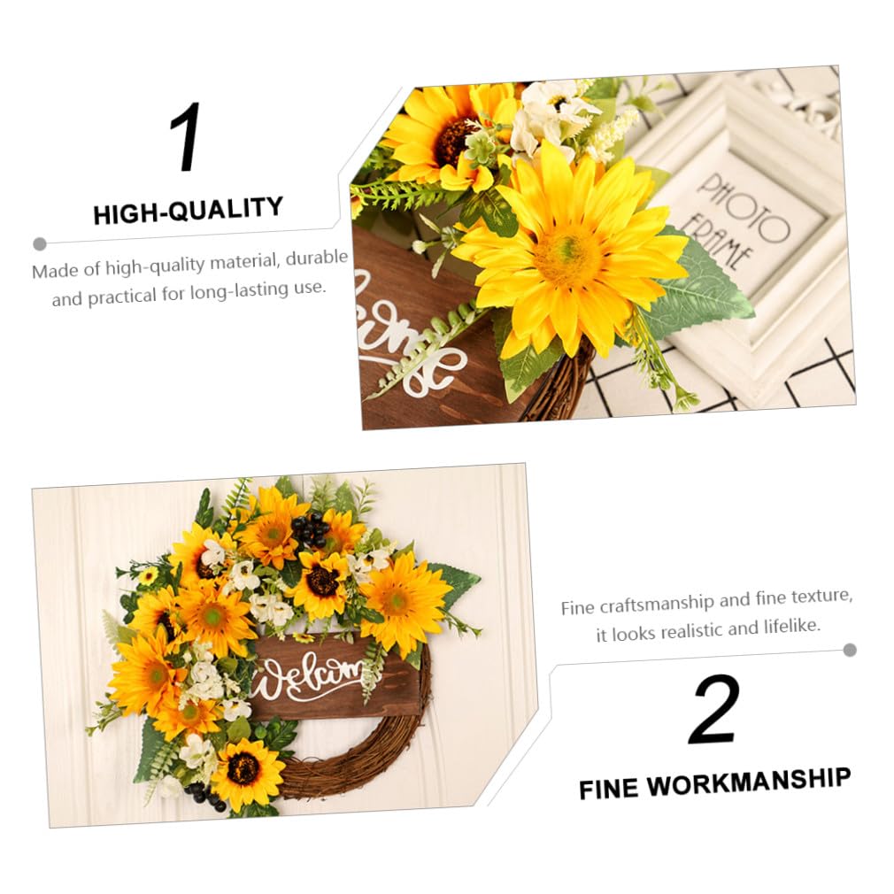 ifundom Guirnalda De Verano De Girasol Porche De De Bienvenida De Girasol De Seda Decoración De La Puerta De Entrada De Otoño De Otoño Miel Boda De Madera