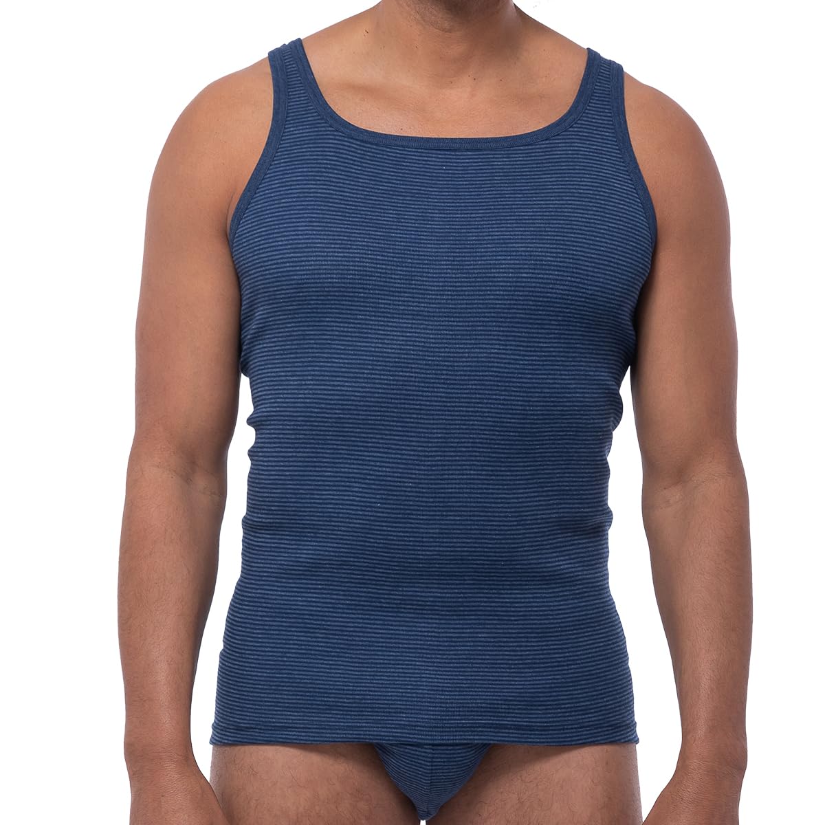 Ammann Herren Unterhemden 3er-Pack - Baumwollmischung Mit Ringeloptik