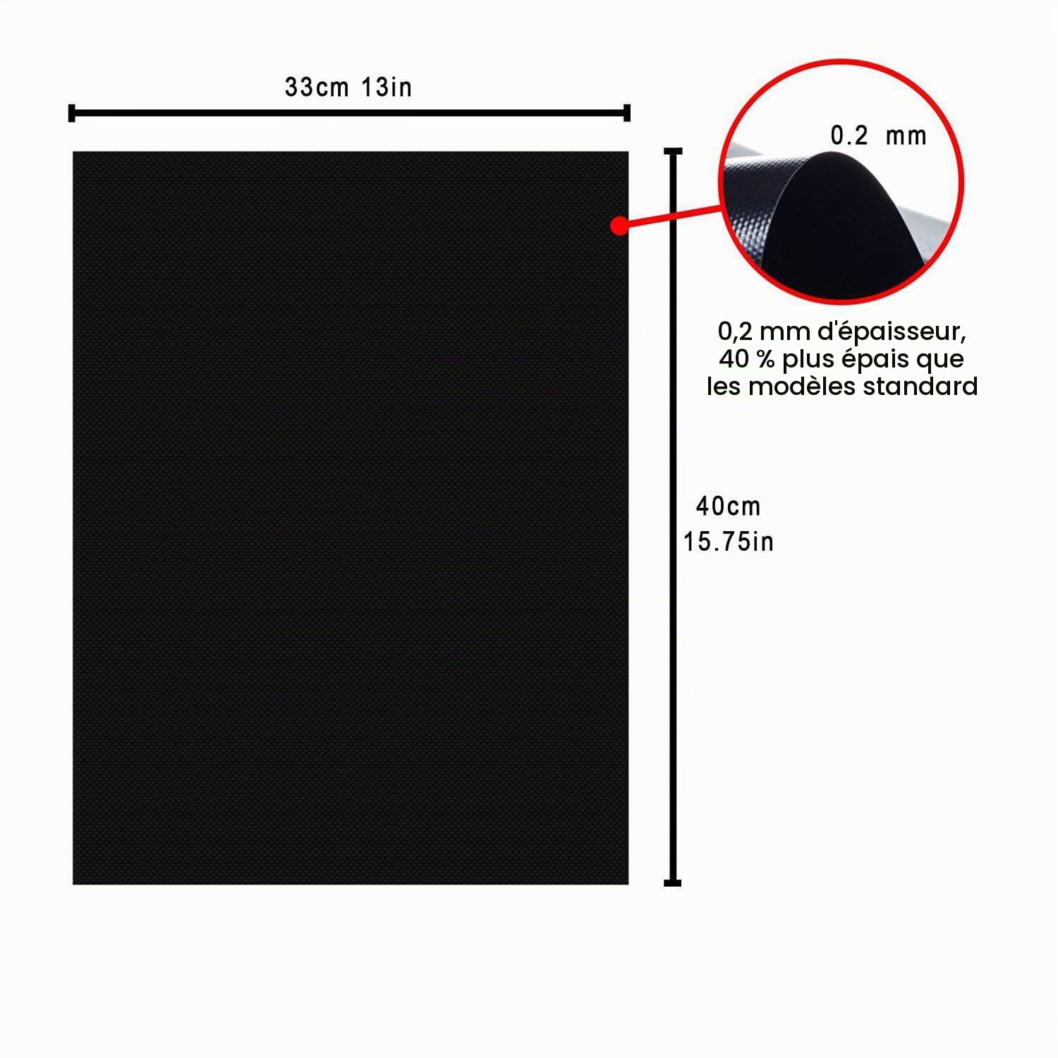 Tapis de Cuisson Barbecue 6 Pièces 40 x 32.5cm Anti-adhérent Réutilisable