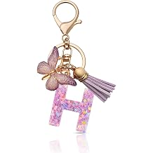 CHUQING Keyring Letter Girl Keyring with Initial Letter Keychain with Butterfly for Women