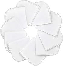 Mias 10 gants de toilette bébé en flanelle molletonné, blancs, coton, non-toxiques/lingettes pour bébés/mouchoirs/serviettes tout usage - avec 2 ans de garantie