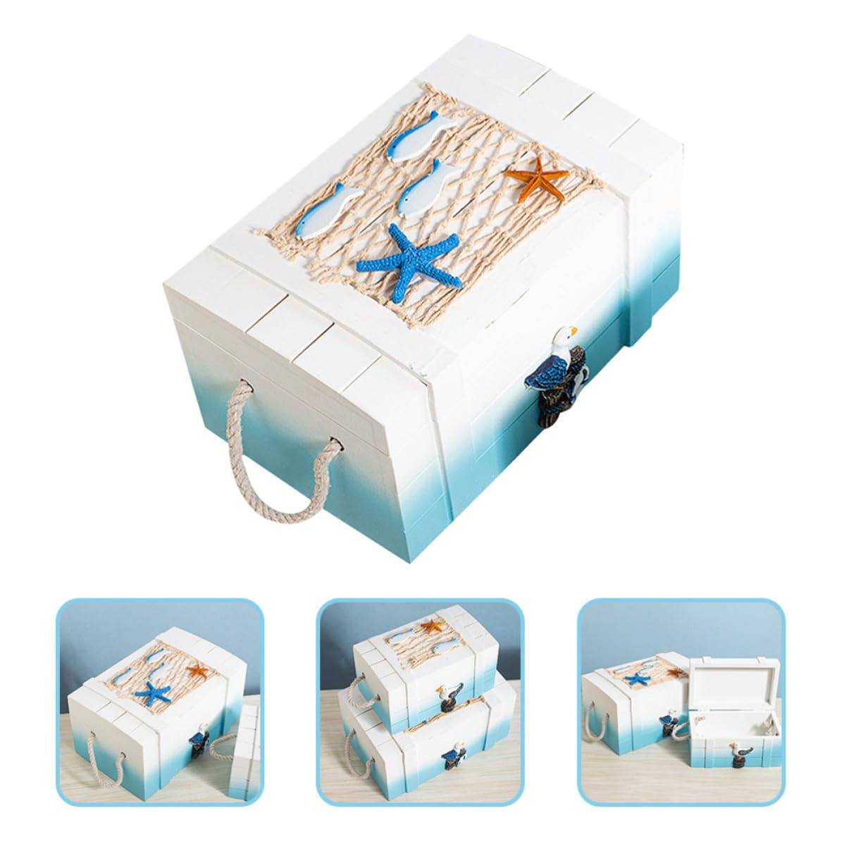 DOITOOL Mediterrane Aufbewahrungsbox für Ringe und Armbänder 2 Stück Dekorative Schmuckkästchen für Zuhause und Outdoor Praktische Aufbewahrung für Familie und Freunde