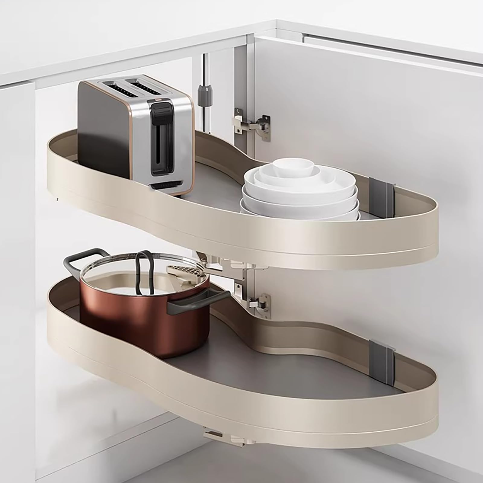Küchen organizer Küchenschrank ausziehbar Aluminium Ausziehbarer schrank Apothekerschrank Auszug für Schrank Küche & Spülschrank(Gold,Right-opening)