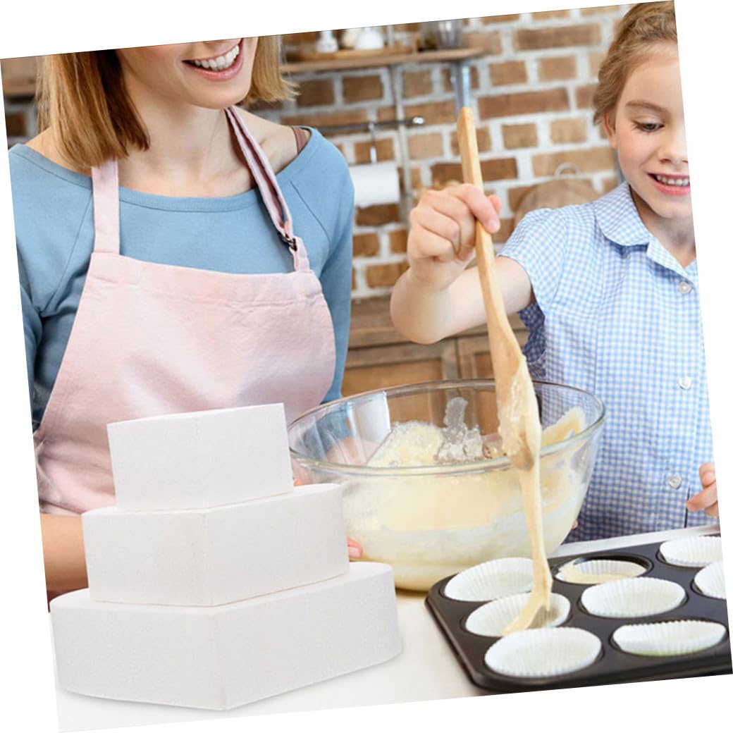 Alipis 2pièces Modèle De Gâteau Cœur Lot de Dummies Réutilisables Mousse pour Pratique De Décoration De Gâteaux Accessoire De Mariage Et Fête De Haut De Hauteur