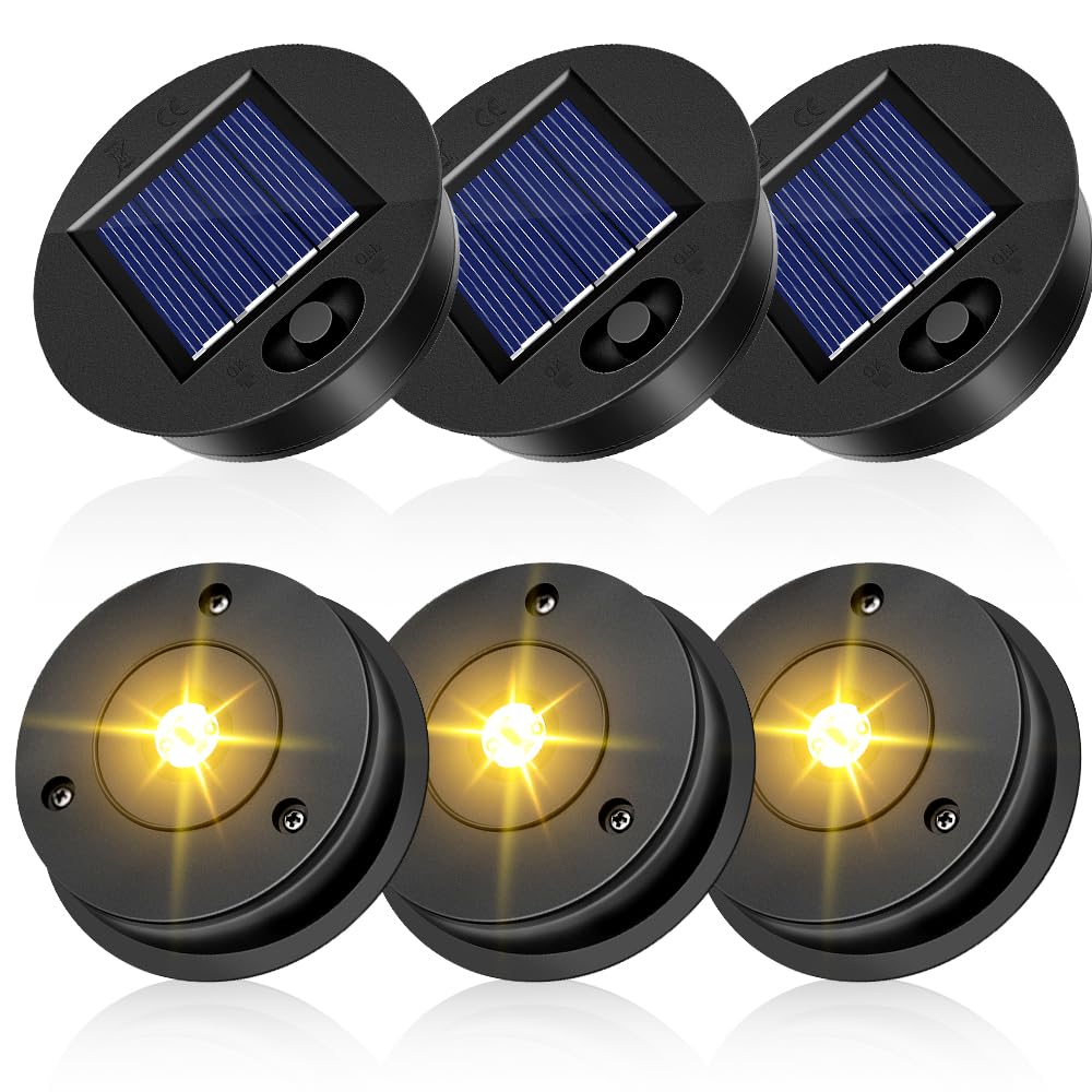 KBIBCK Solarleuchten Ersatzteile, 6 Stück Solar Ersatzdeckel 8.5 cm für Solarleuchte Außenlaternen, LED Solarpanel Laterne, Led Solarmodule Ersatz, Wasserdicht IP44,Ersatzdeckel Für Garten Baum Balkon