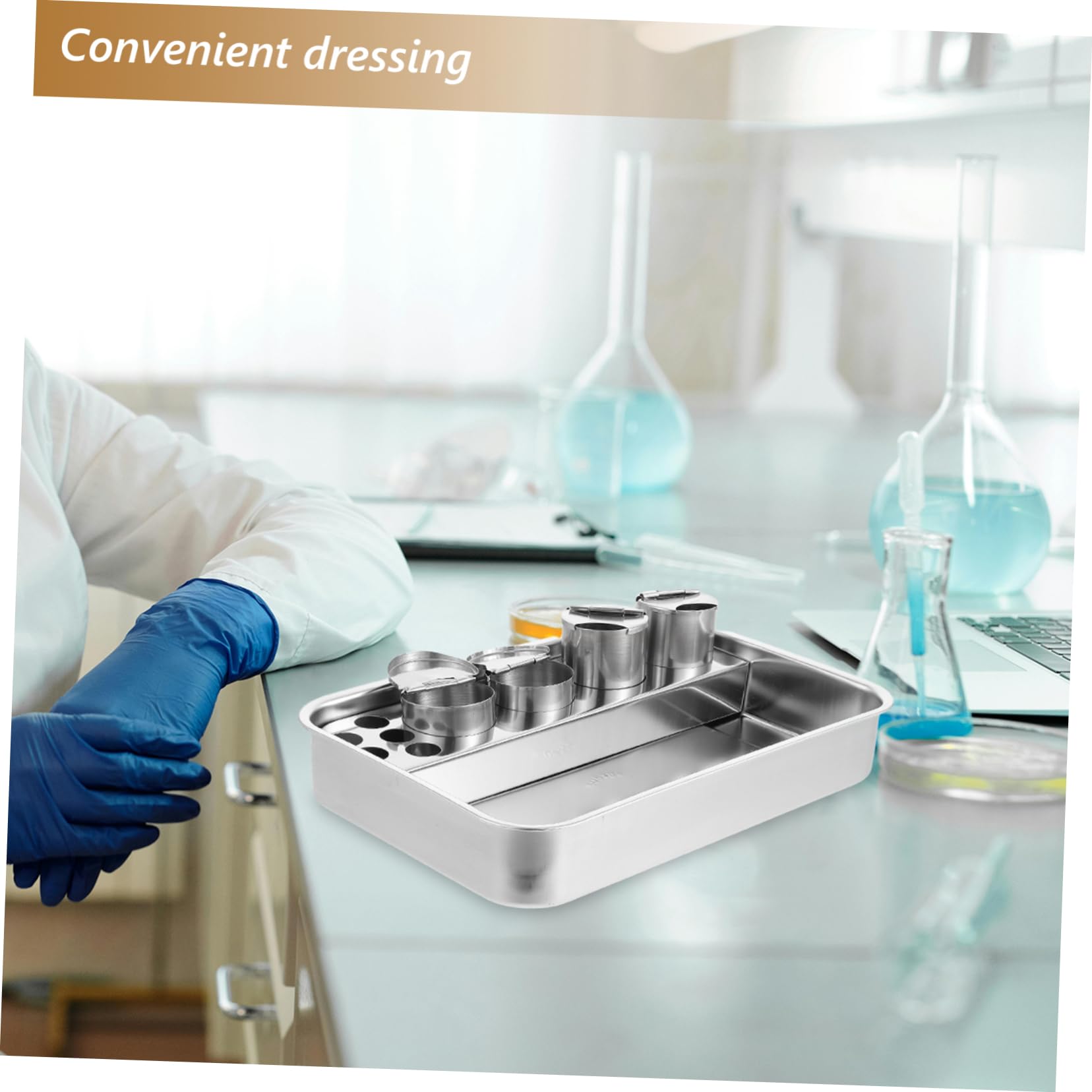 Mobestech Plateau Rectangulaire En Acier Inoxydable Pour Matériel Médical Assiette Et Rangement D’instruments Chirurgicaux