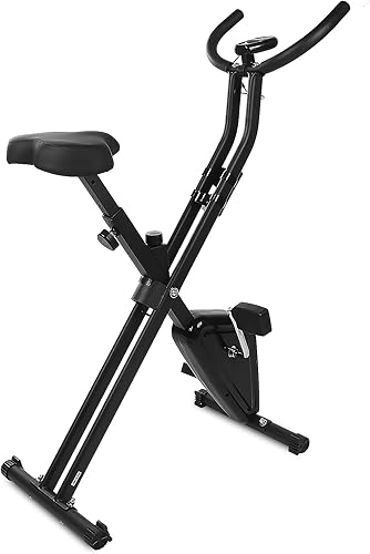 YSSOA Bicicleta estática plegable X-bike bicicleta estática de ciclismo en interiores bicicleta vertical magnética con frecuencia cardíaca y monitor
