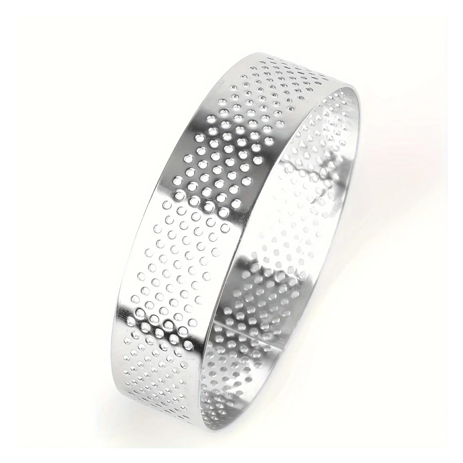 Anelli for crostata in acciaio inossidabile da 10 pezzi - Stampi for torte e mousse rotondi antiaderenti e perforati for prodotti da forno e pasticceria, stampi for torte