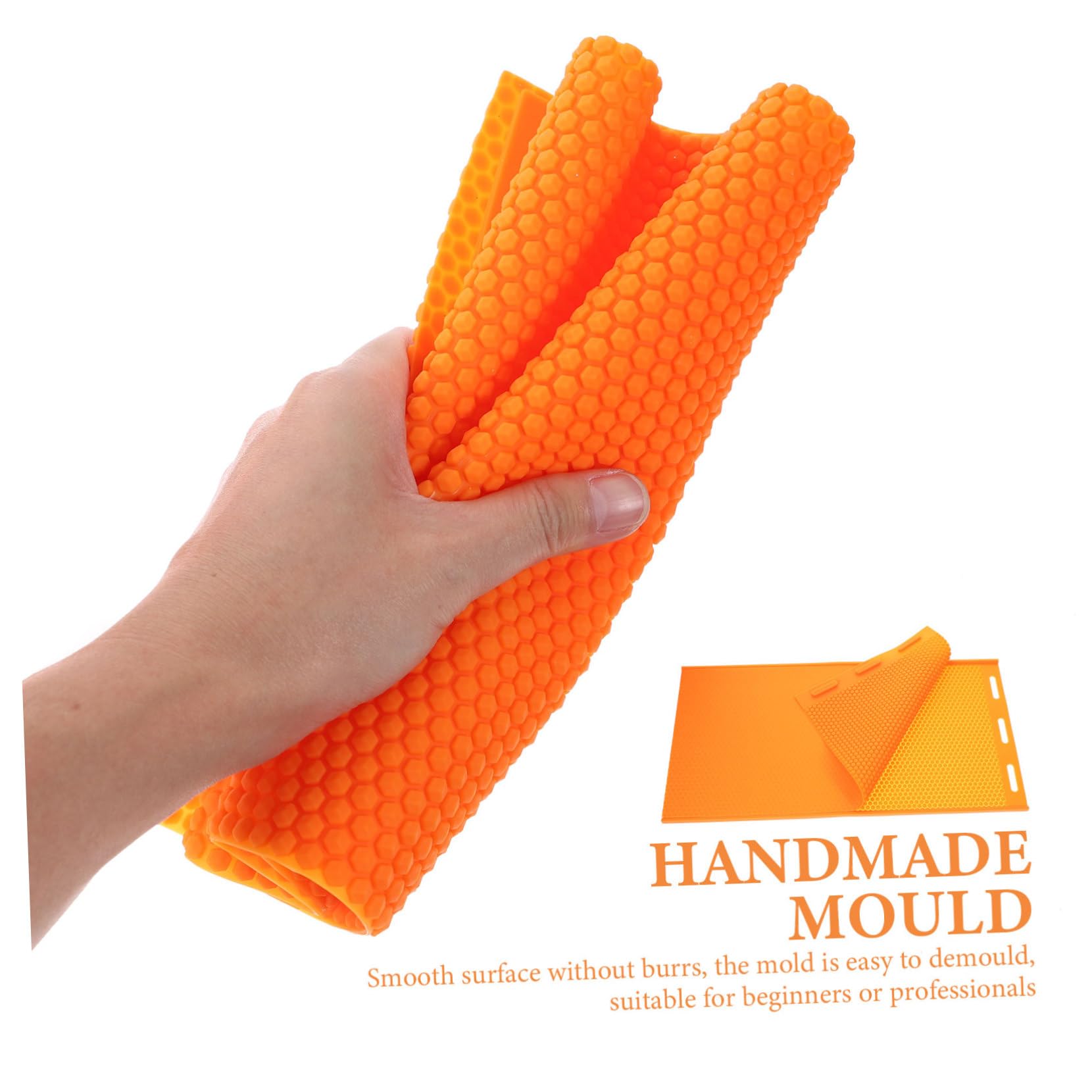 GALPADA Stampo in Silicone Arancione per Foglio di Cera d Api Flessibile, Pratico ed Facile da Usare, per Attività Fai-da-te di Apicoltura e Artigianato