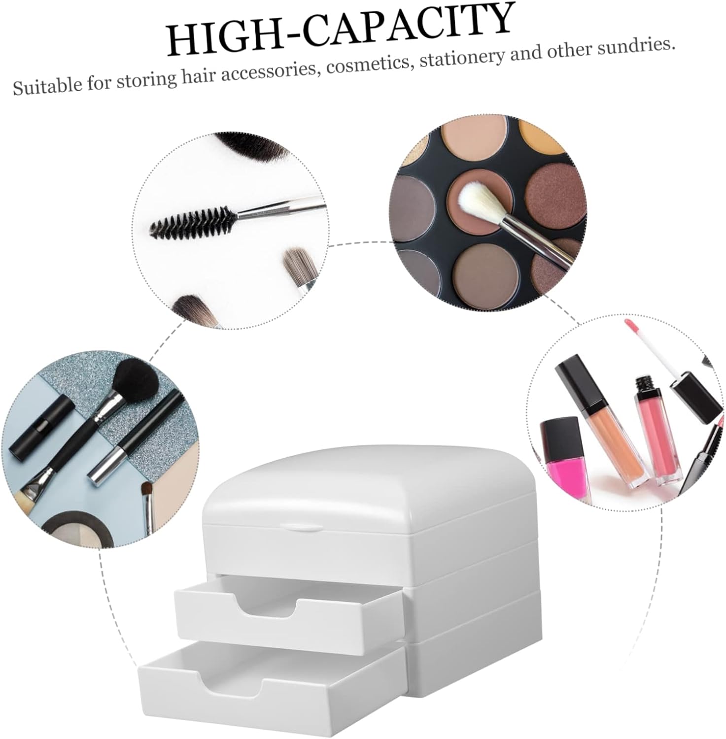 Desktop Drawer Organizer Stackable Plastic Storage Case for Makeup Hair Accessories and Office Supplies Compact Design for Bathroom and Bedroom Use image 4