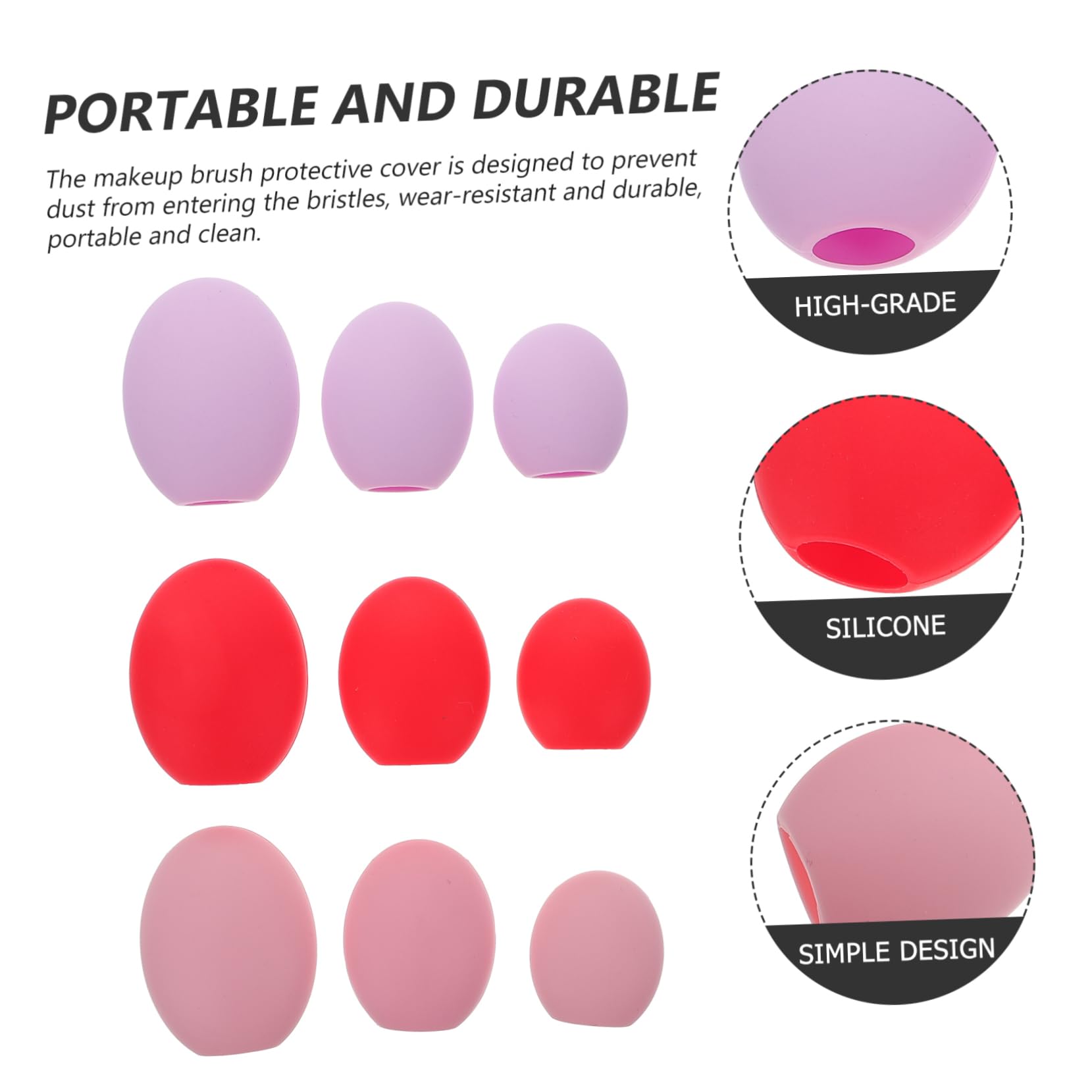 Healeved 27 Uds Estuche Para Brochas De Maquillaje Brocha De Maquillaje De Viaje Aplicador De Maquillaje De Silicona Protectores De Brochas Cosméticas Fundas Para Brochas De