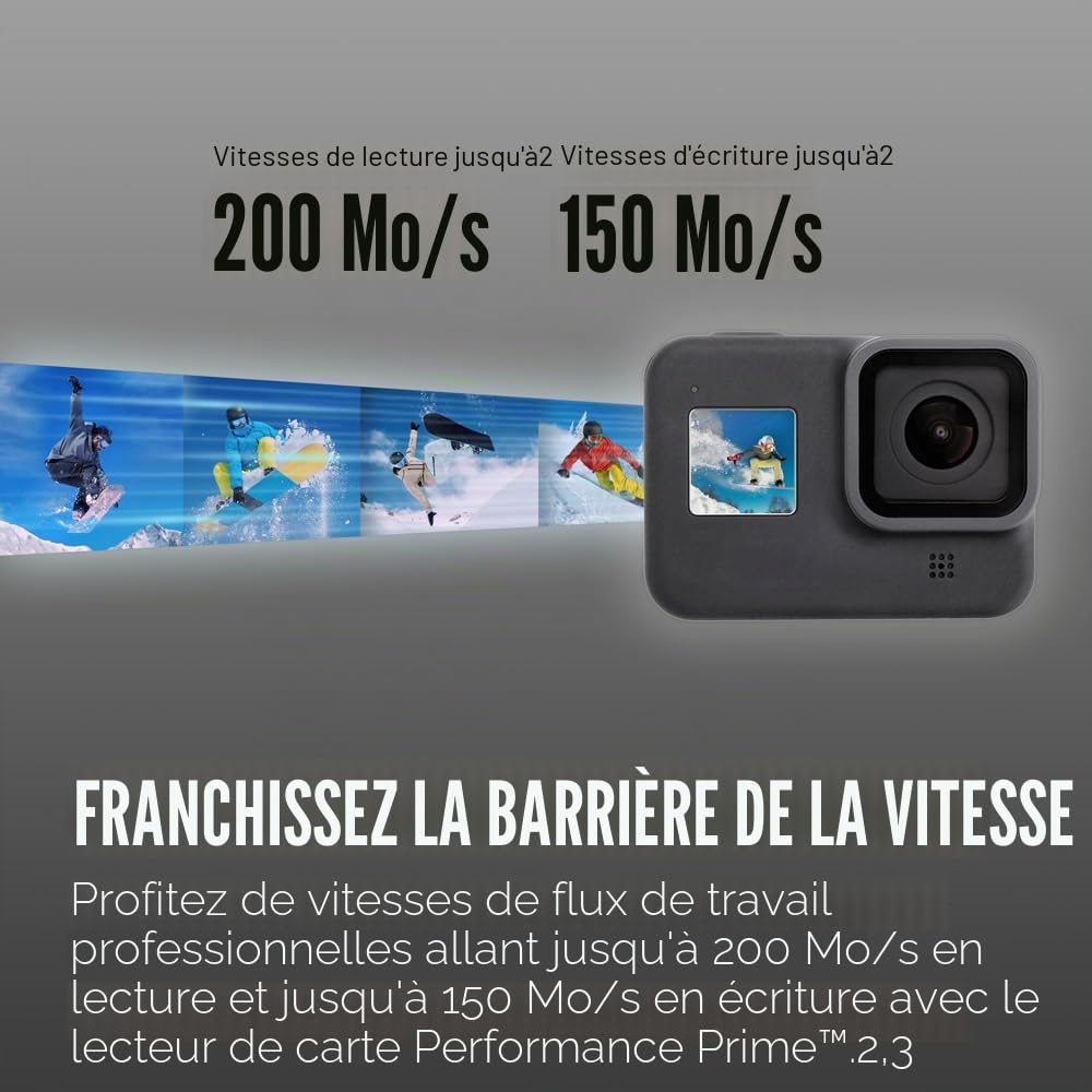 PNY 2X 128GB Pro Elite Prime C10 U3 V30 A2 microSDXC Carte Mémoire Flash
