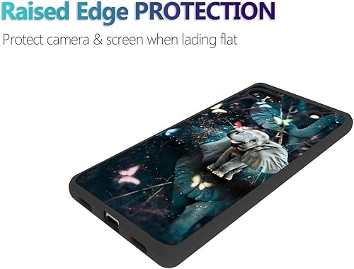Miniatura 5 de Compatible con Google Pixel 6A - Funda de elefante, lindo elefante bebé colorido mariposas bosque gráfico para Google Case hombres mujeres, funda de