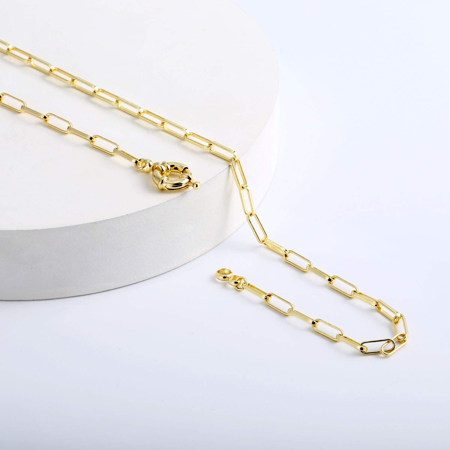 BOUTIQUELOVIN 14K Gold Plated Lock Necklace for Women Paperclip Link Chain Padlock Necklace Non-Tarnish