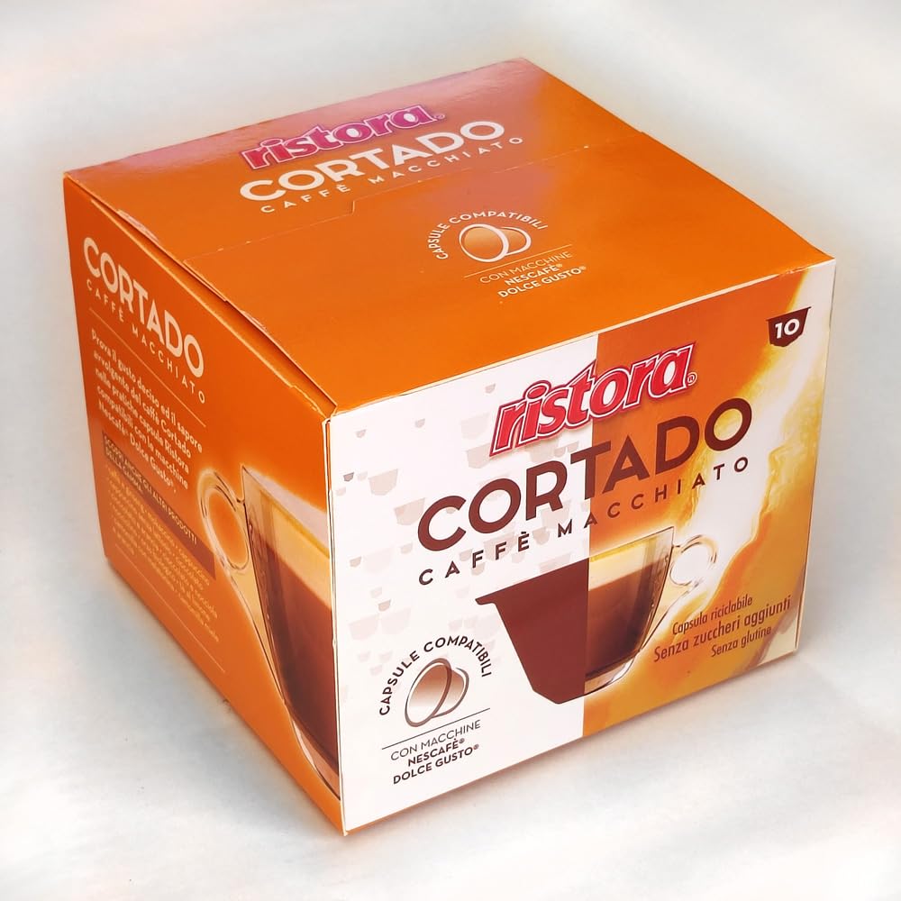 Ristora - 160 Cápsulas compatibles con Dolce Gusto, preparadas para bebidas con sabor a cortado, café Macchiato originales