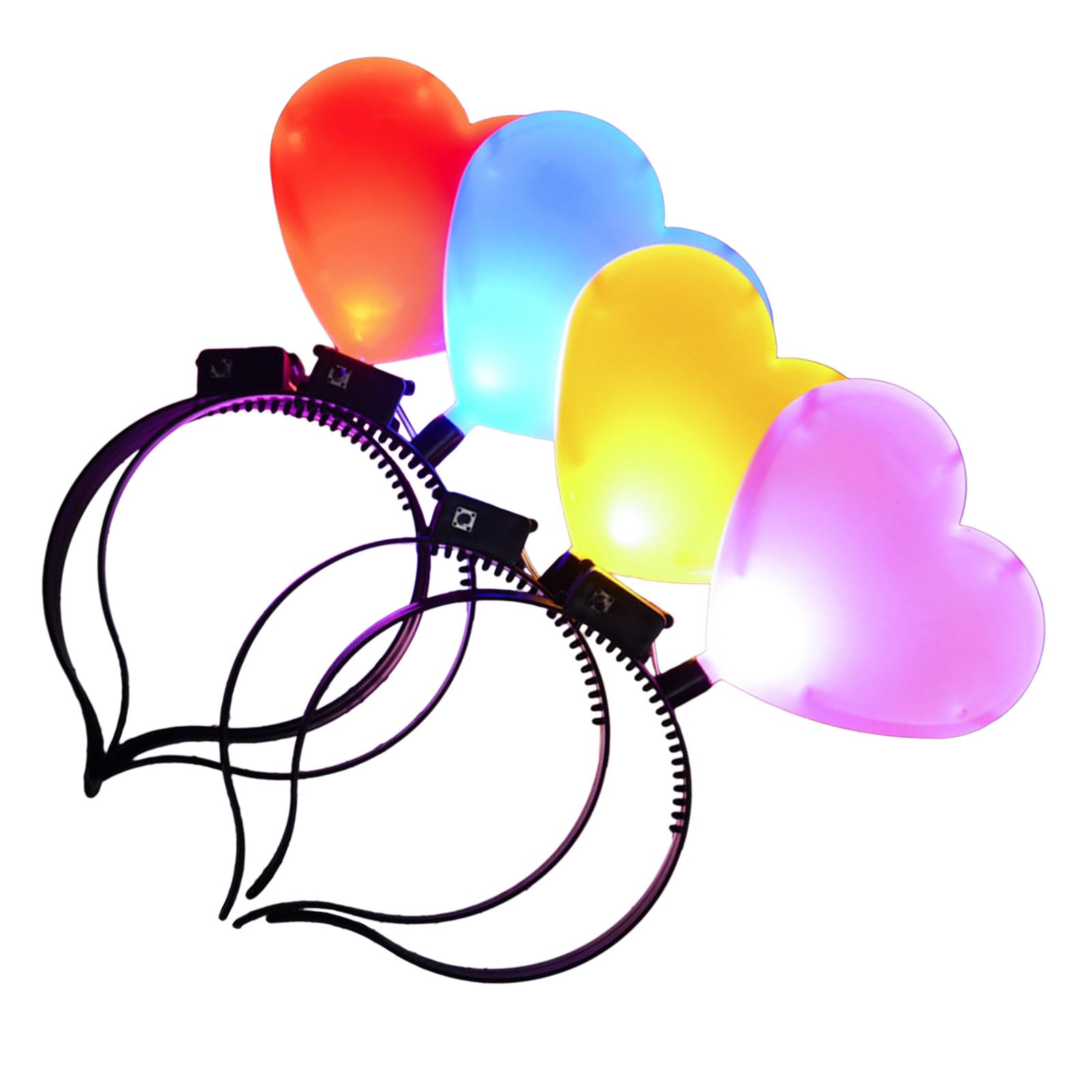 Elnwnnkc 4X Bright Party Headpiece Heart Shape Thin Light Headpiece for Evening Gatherings Comfortable Wear and Secure LED Love