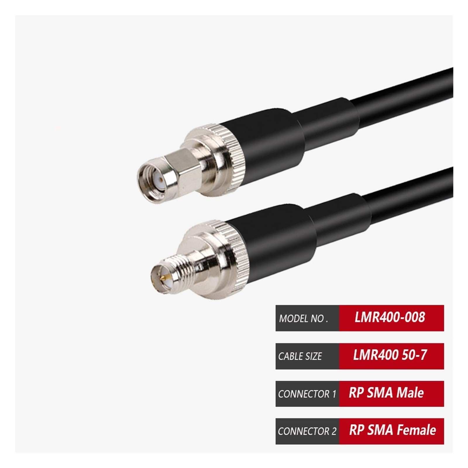 Cavo coassiale RF LMR400 Connettore SMA maschio-femmina Antenna da 50 Ohm Adattatore a spirale Jumper Cavo 50-7(RPSMA M to RPSMA F,5M)