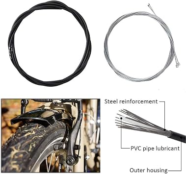 Universal Bike Shift Cable Housing Kit Set Bicycle Shifter Cable Set Derailleur Cable Replacement Kit for Mountain Bike and Road Bike