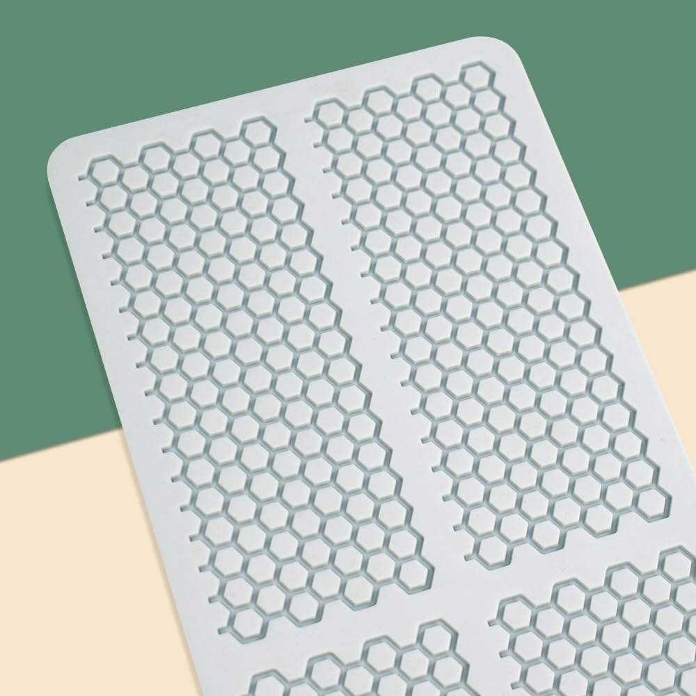 Silicone Fondant Lace Mat, Sugar Craft Impression Forma jadalne ciasto Molekularna Kuchnia Dekorowanie, 4 otwory plaster miodu