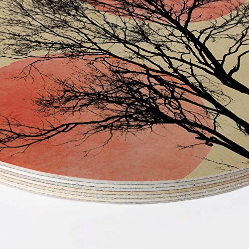 Tableau Mural Abstrait En Bois - 3 Carrés Sunburst - 42 Pouces - Art Contemporain Fait Main US