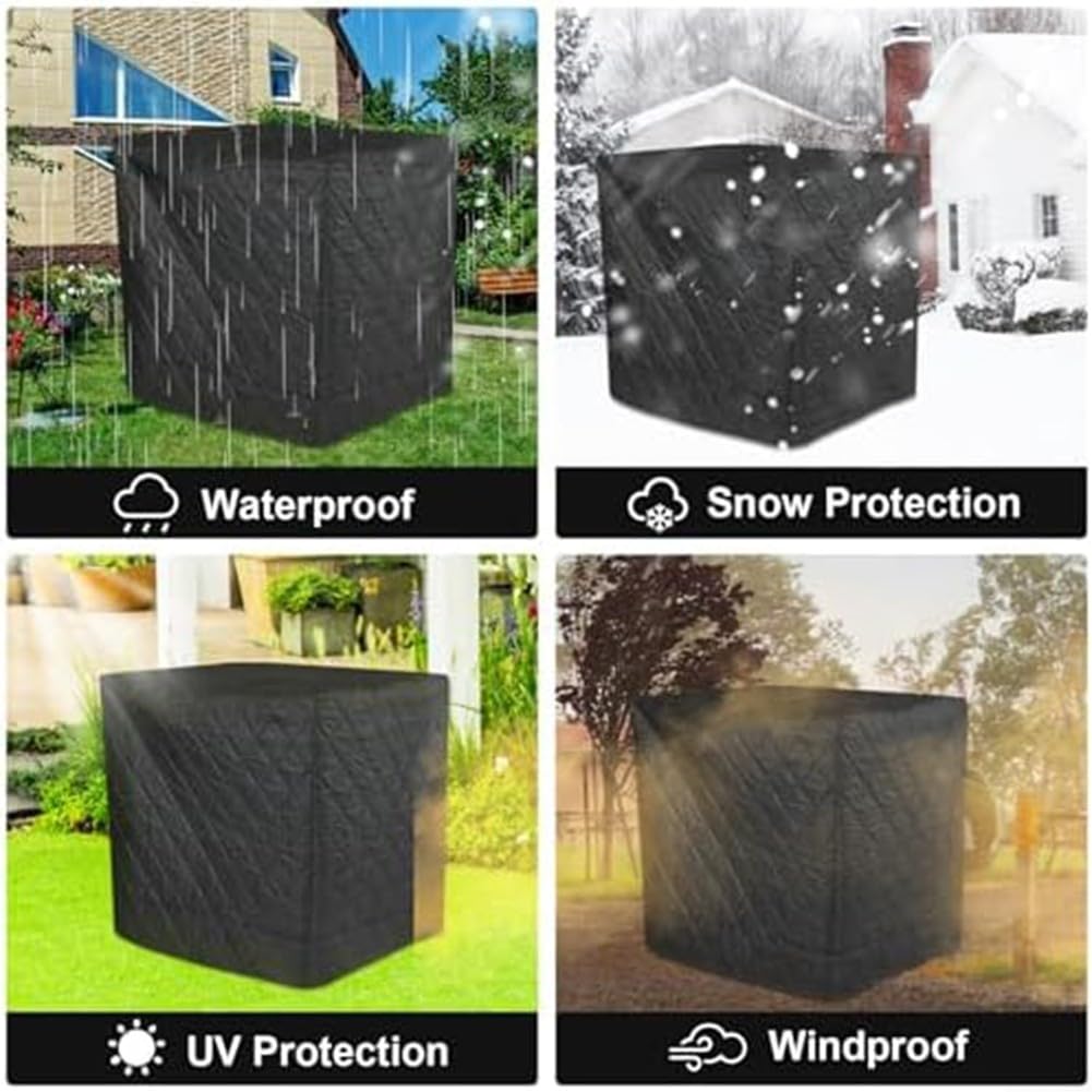 IBC Cubierta para tanque de 1000 L, chaqueta de aislamiento térmico a prueba de heladas con protección UV, envoltura de contenedor de agua Oxford 420D para protección contra el clima de invierno