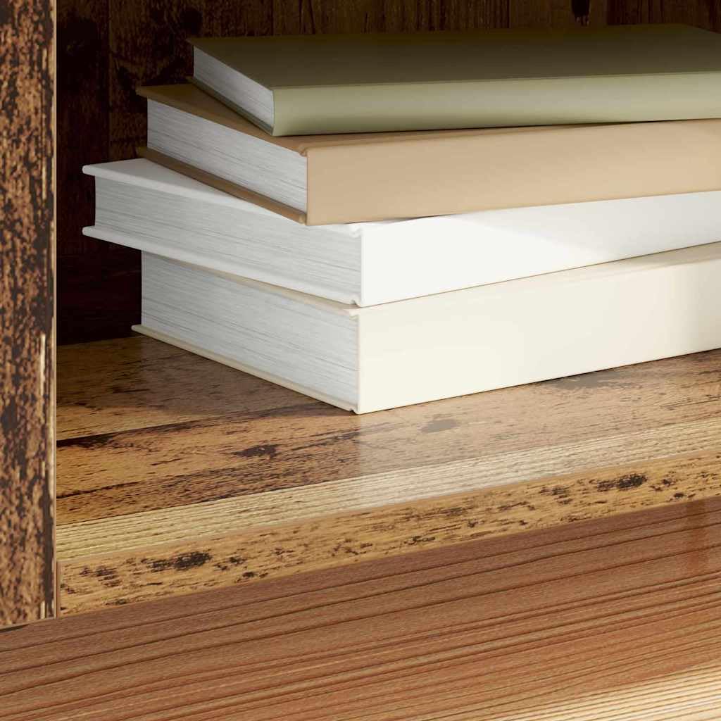 Mobile Porta Vinili in Legno Vecchio 121 x 38 x 48 cm | Mobiletto basso per dischi con ante a cerniera e scaffali, ideale per organizzare la musica in soggiorno.
