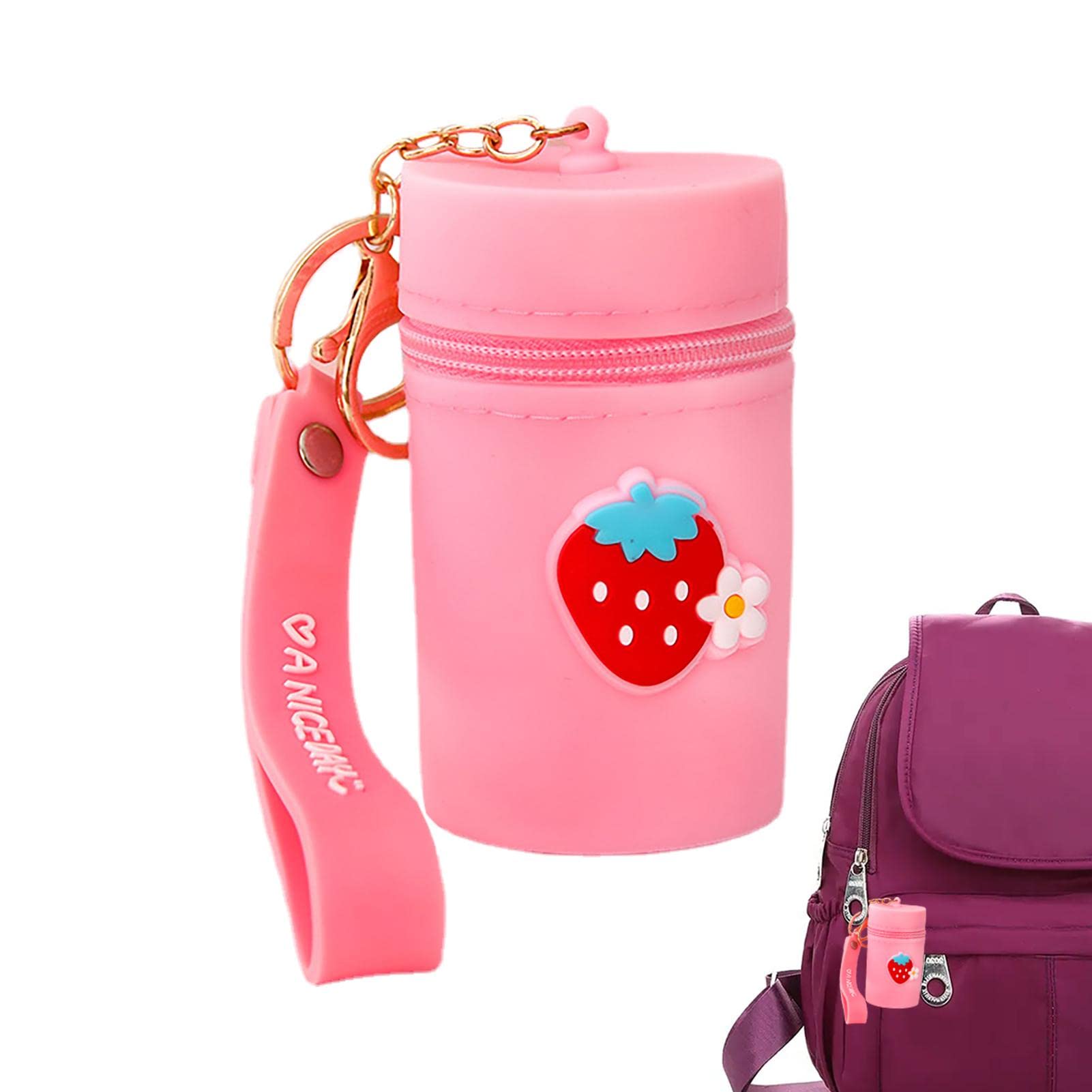 Voiakiu Cute Coin Purse | Bucket Key Chain Coin Purses Change Pouch,Key Chain Wallets Pouch with Zipper for Change Lipgloss