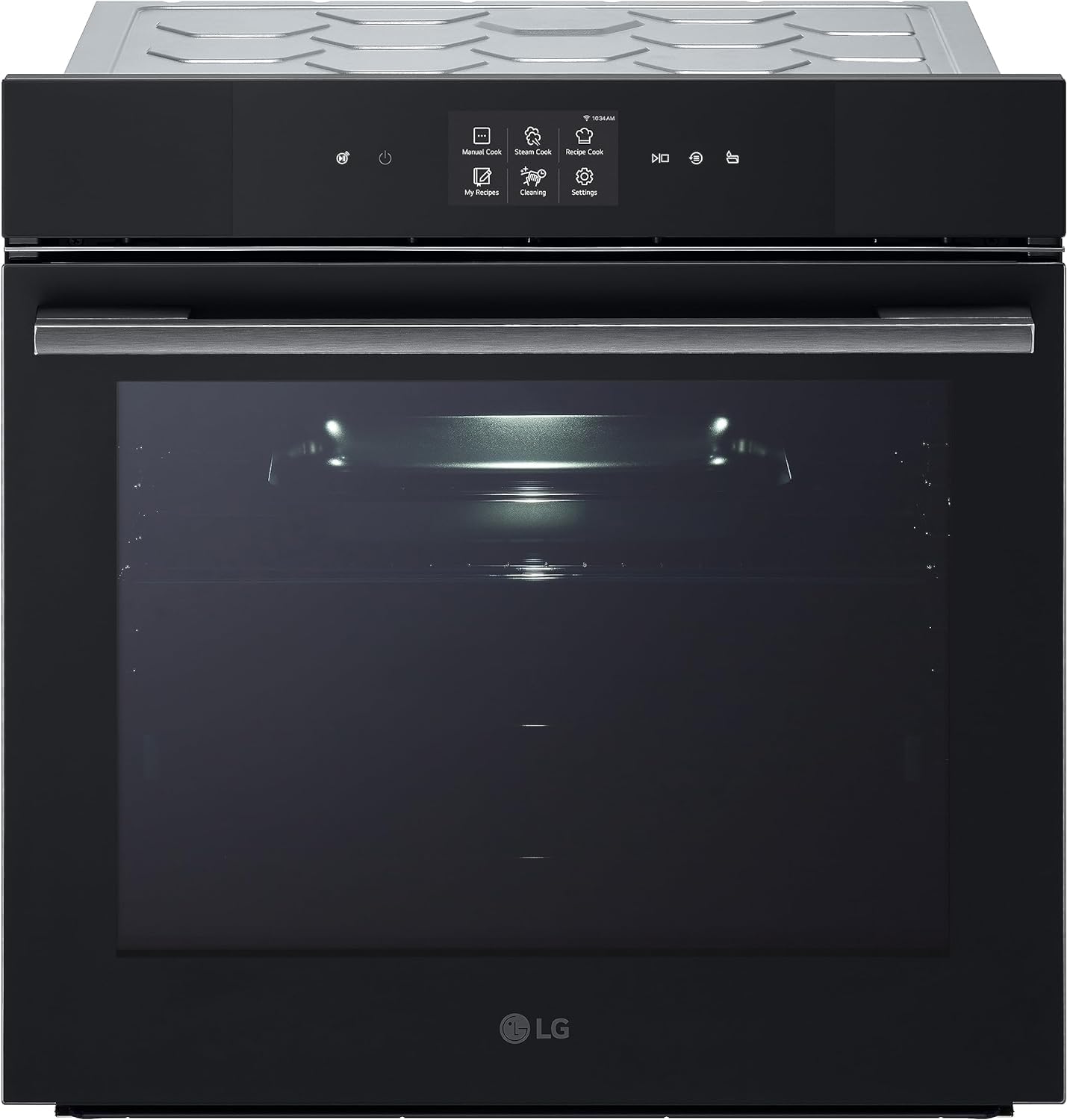 LG InstaView WSED7667M Forno da Incasso 100% Vapore, classe A++, 76L, 250°C, Display Touch 4,3", Air Fry, Sous Vide, Pizza, EasyClean, Wi-Fi, Cerniere Ammortizzate, Sonda Temperatura, Nero