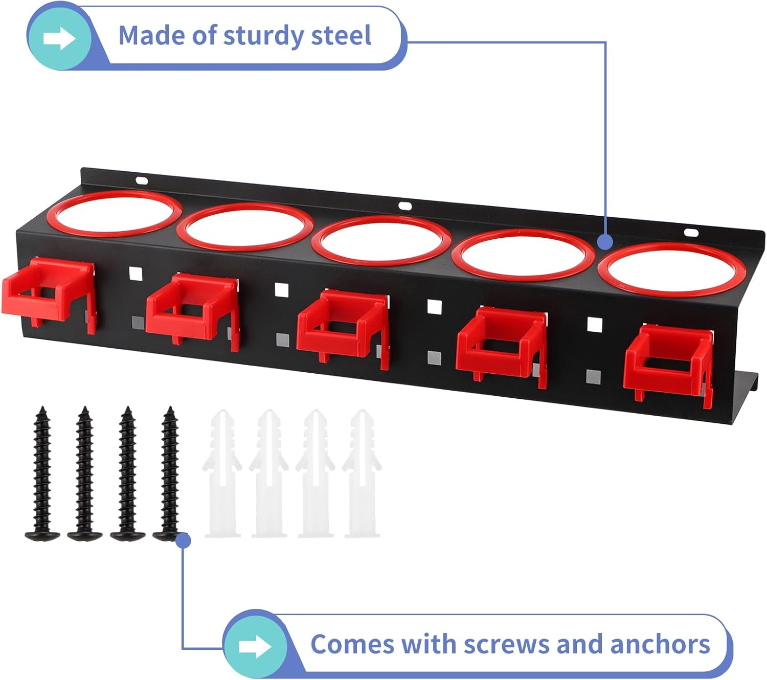 MOLIGOU 2 Pcs Spray Bottle Storage Rack, Wall Mount Bottle Organizer Car Detailing, Steel Spray Bottle Holder