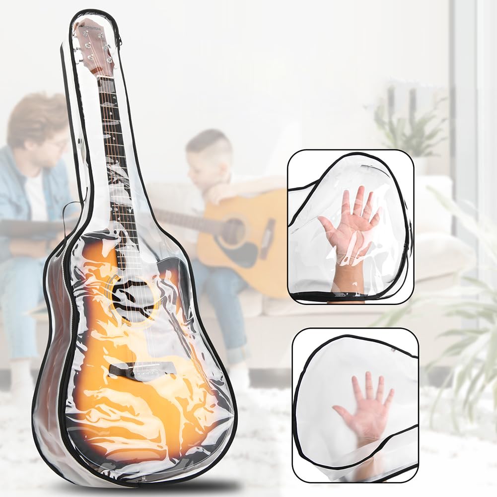 40/41 cala Gigbag, osłona przeciwpyłowa do gitary elektrycznej, przezroczysta kieszeń na instrumenty muzyczne do akustycznych klasycznych gitar elektrycznych