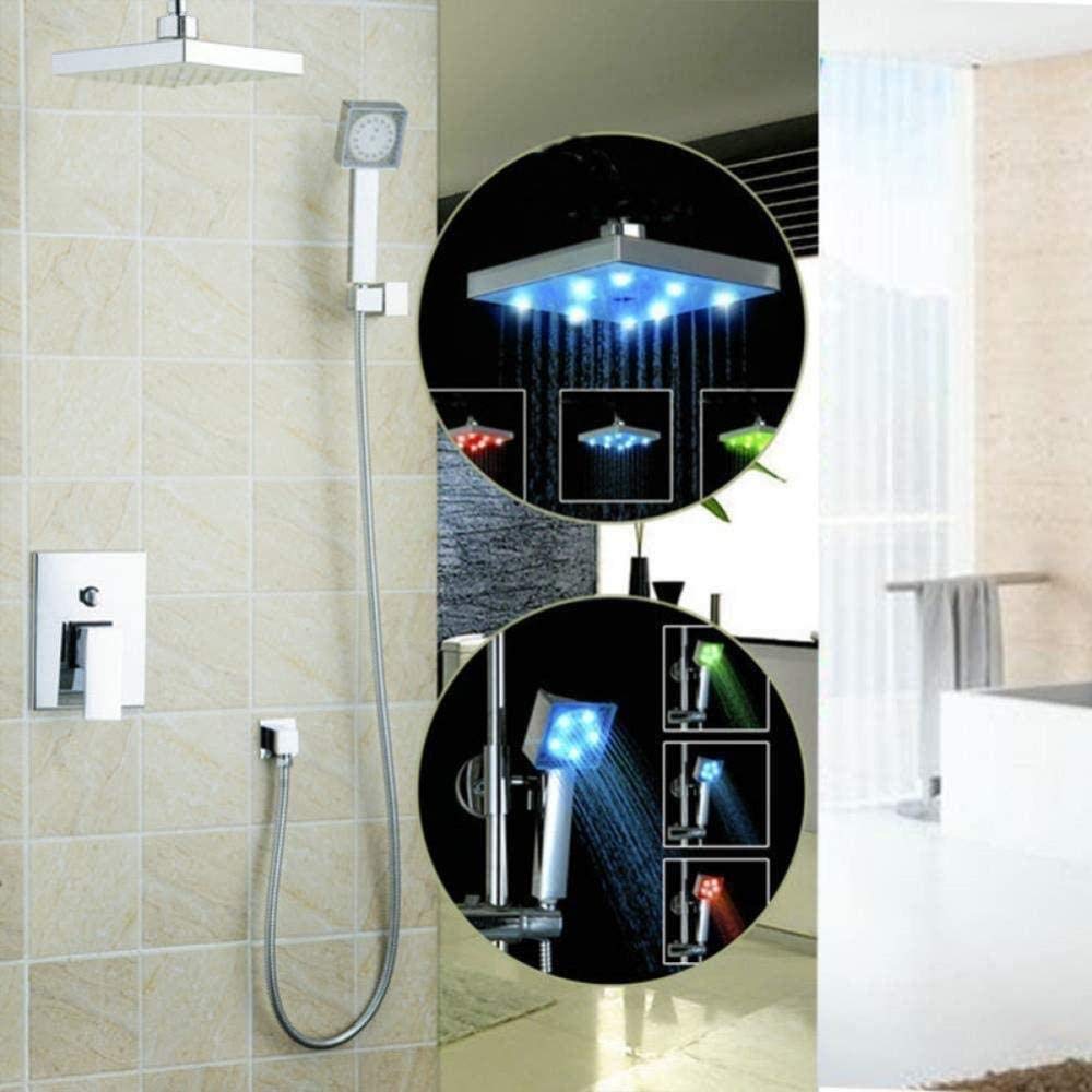 Ensemble de douche cascade lumineuse et mitigeur en chrome haut de gamme