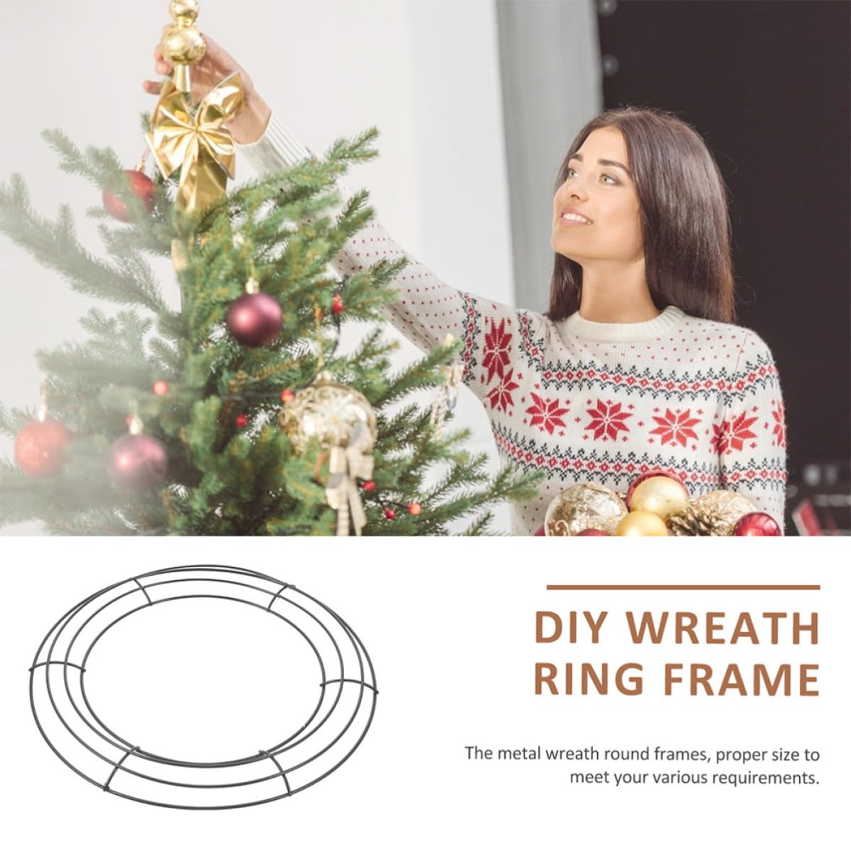 Artibetter 10 Stück Runder Kranzrahmen aus Eisen Leicht und Kompakt als Weihnachtskranz Zubehör und Metallring zum Basteln für Selbstgemacht Dekorationen