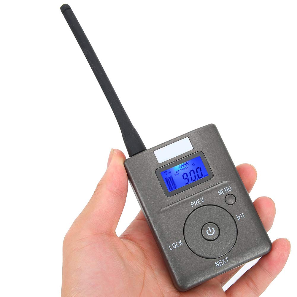 Socobeta Mini Adaptador de Audio Transmisor inalámbrico portátil Adaptador de transmisión de Radio estéreo con función de retroiluminación de Antena Pantalla LCD Puertos auxiliares de 3,5 mm