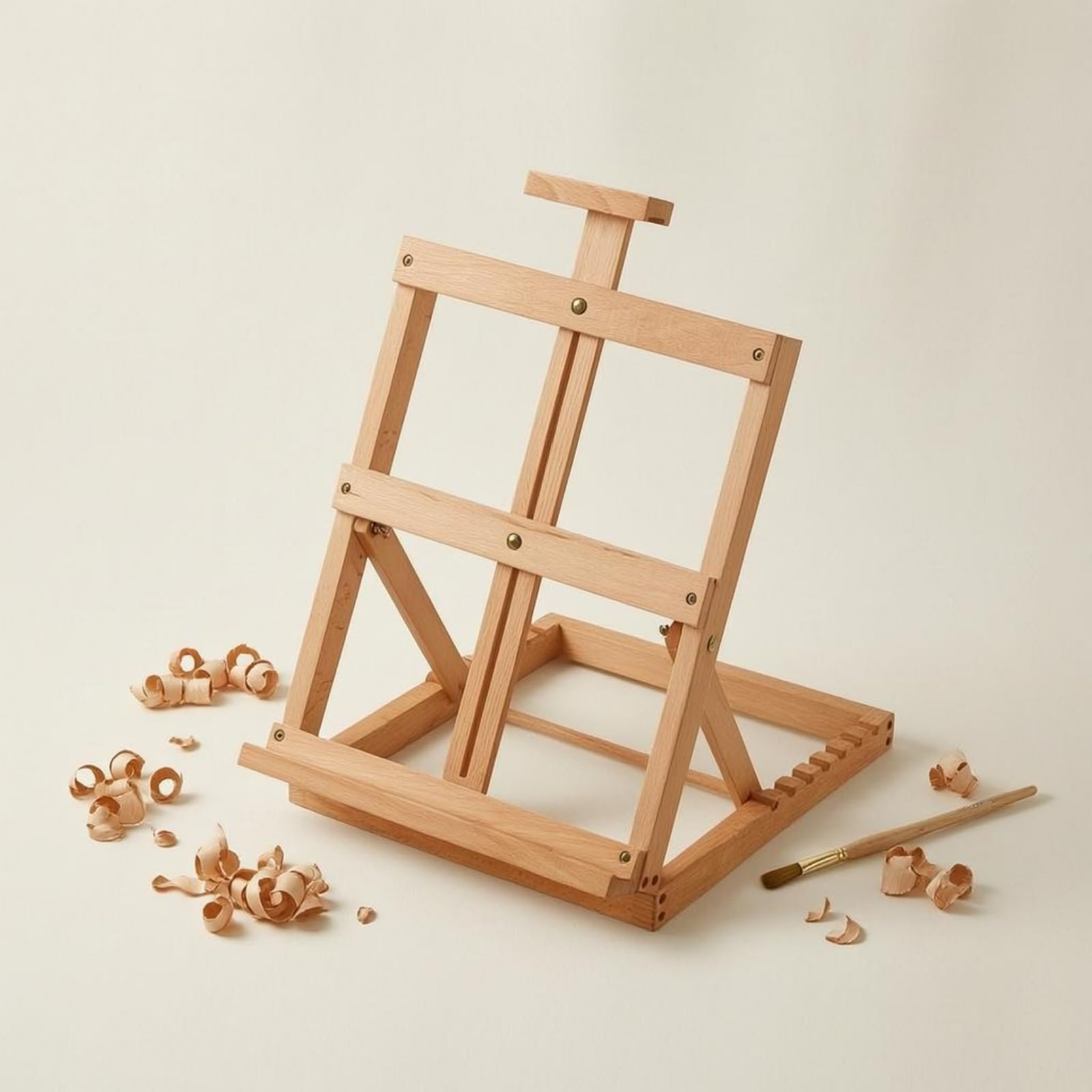 Caballete de Escritorio Caballete Plegable Soporte de Dibujo Atril de Mesa Caballete para Pintar de Resistente con Marco, Caballete De Mesa Plegable W07B, Altura Ajustable De 34-48CM, 38x38CM