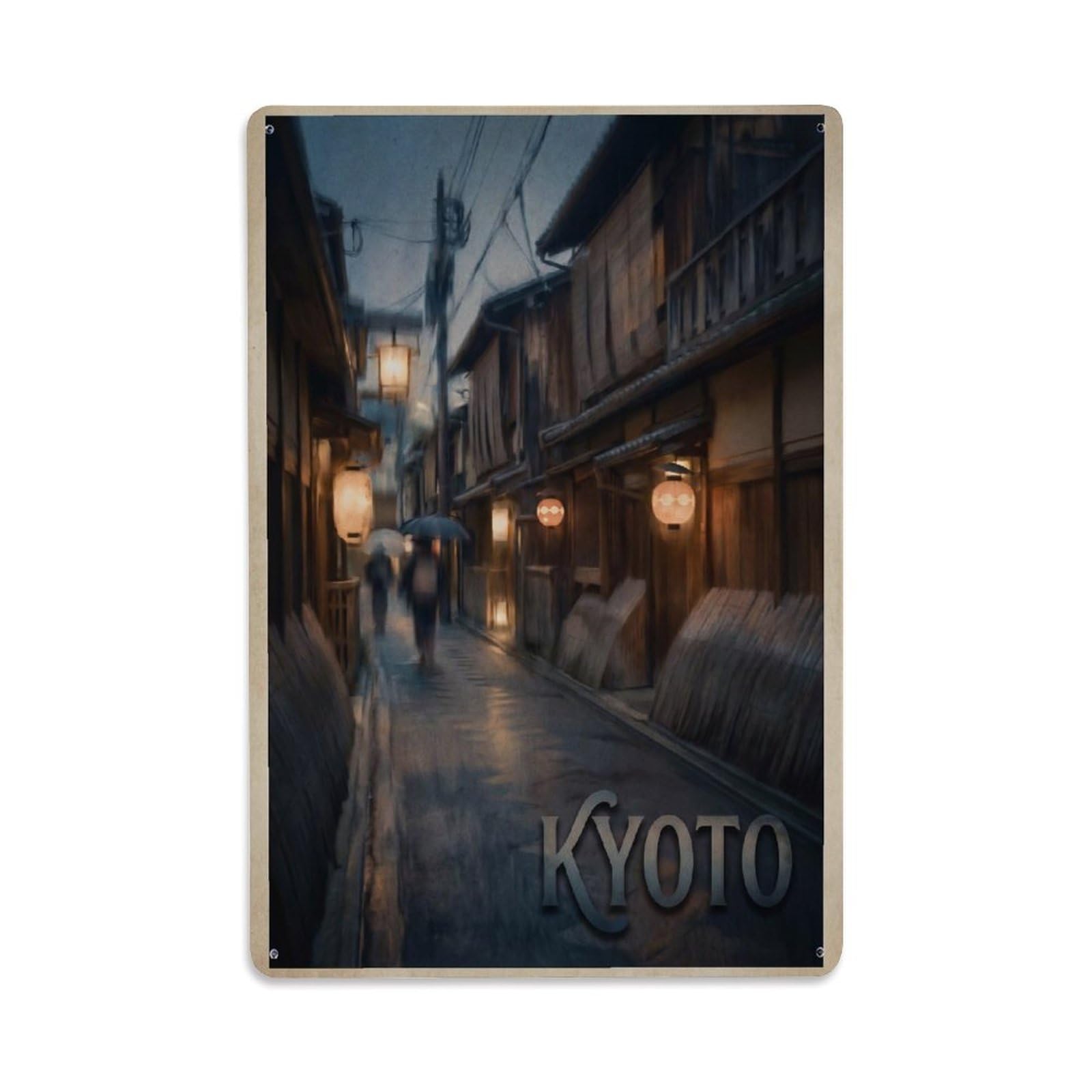 Gead 8X12inch Style Vintage Travel Kyoto Japan Alley Metal Tin Sign