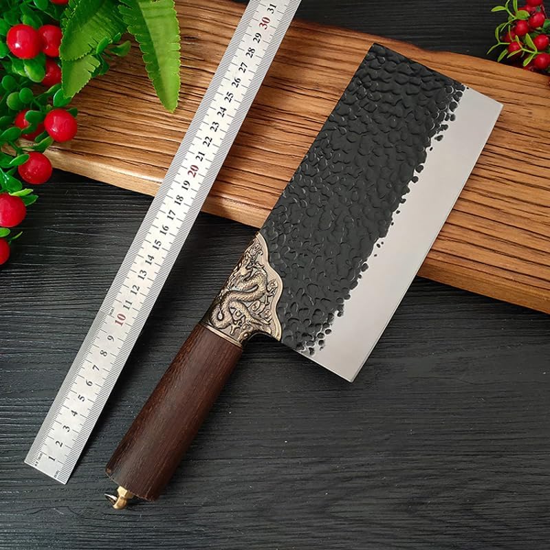 Meat Cleaver,Cleaver Knife 7.7 Inch Professional Stainless Steel Japanese Chef Knives Meat Fish Vegetables Chopping Cleaver Butcher Knife Chinese Kitchen Tools, LAMAJIGA5844