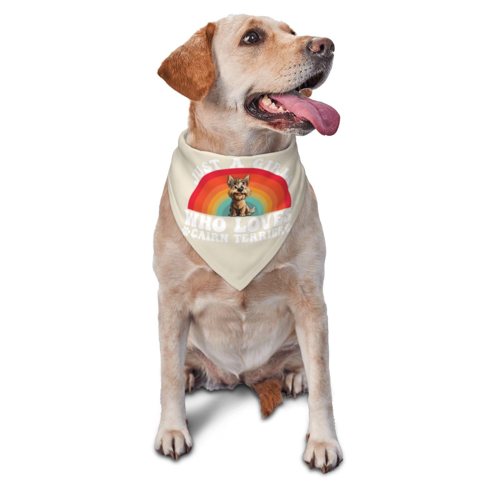 Just A Girls Who Loves Cairn Terrier Dog Scarf Pet Bandana Cat Pet Bibs