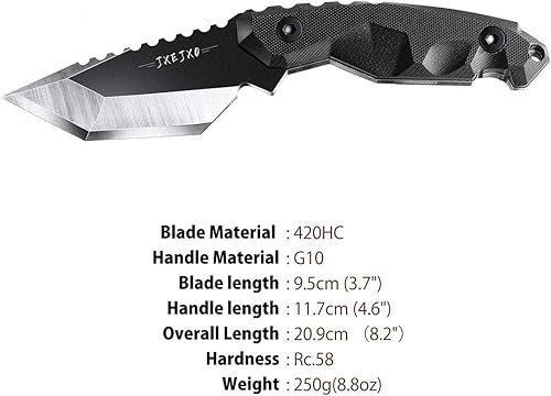 Miniatura 6 de JXE JXO Juego de cuchillos tácticos EDC con vaina, tipo A+B