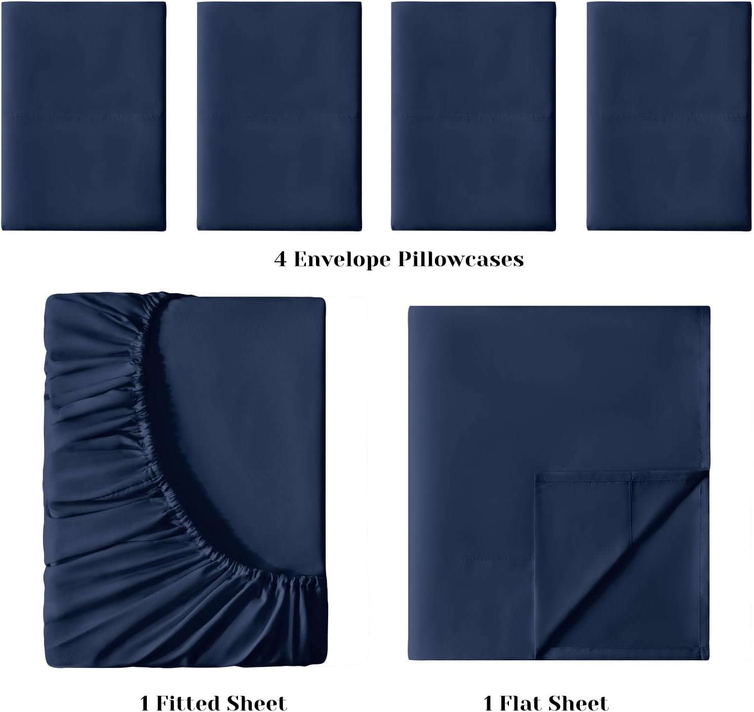 Navy Queen Ultra Soft Microfiber 6-Piece Bed Sheet Set