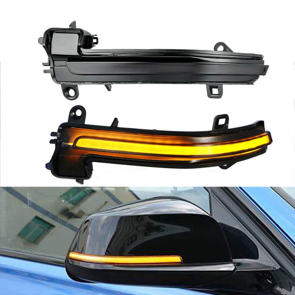 Luce affumicata Dinamica lampeggiante sequenziale LED Indicatore laterale Specchio retrovisore Indicatore di direzione per 1 2 3 4 Serie F20 F21 F22 F30 F32 F33 E84 X1 i3