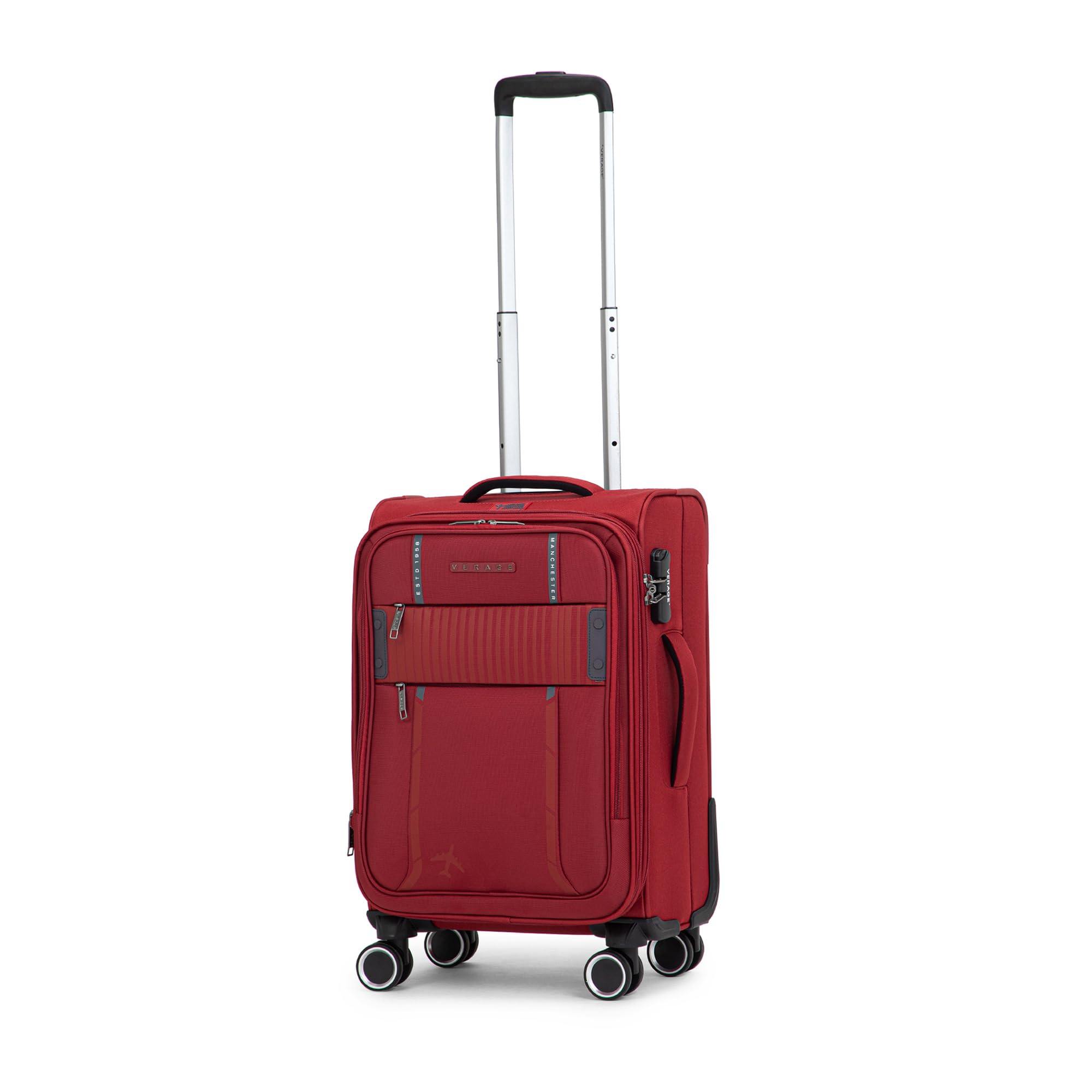 verage Specter 57 cms Red Soft Sided Cabin Size Carry On Luggage Trolley Bag for Travel with Expandable & Anti Theft Zipper Suitcase Spinner for Men and Women-picture-28