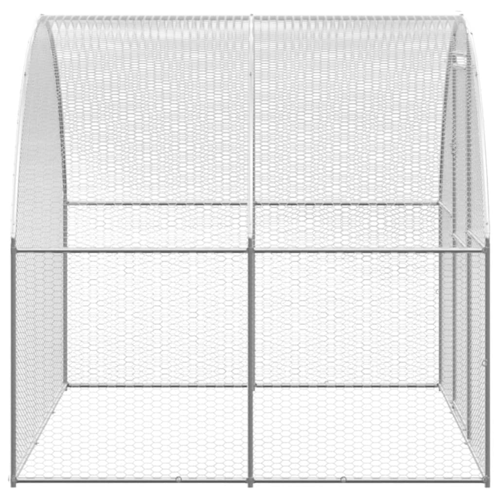 Gallinero de 3 x 10 x 2 m – Gran recinto exterior de acero galvanizado para aves de corral, gallinas y animales pequeños con toldo de polietileno, jaula de rueda libre resistente con malla de
