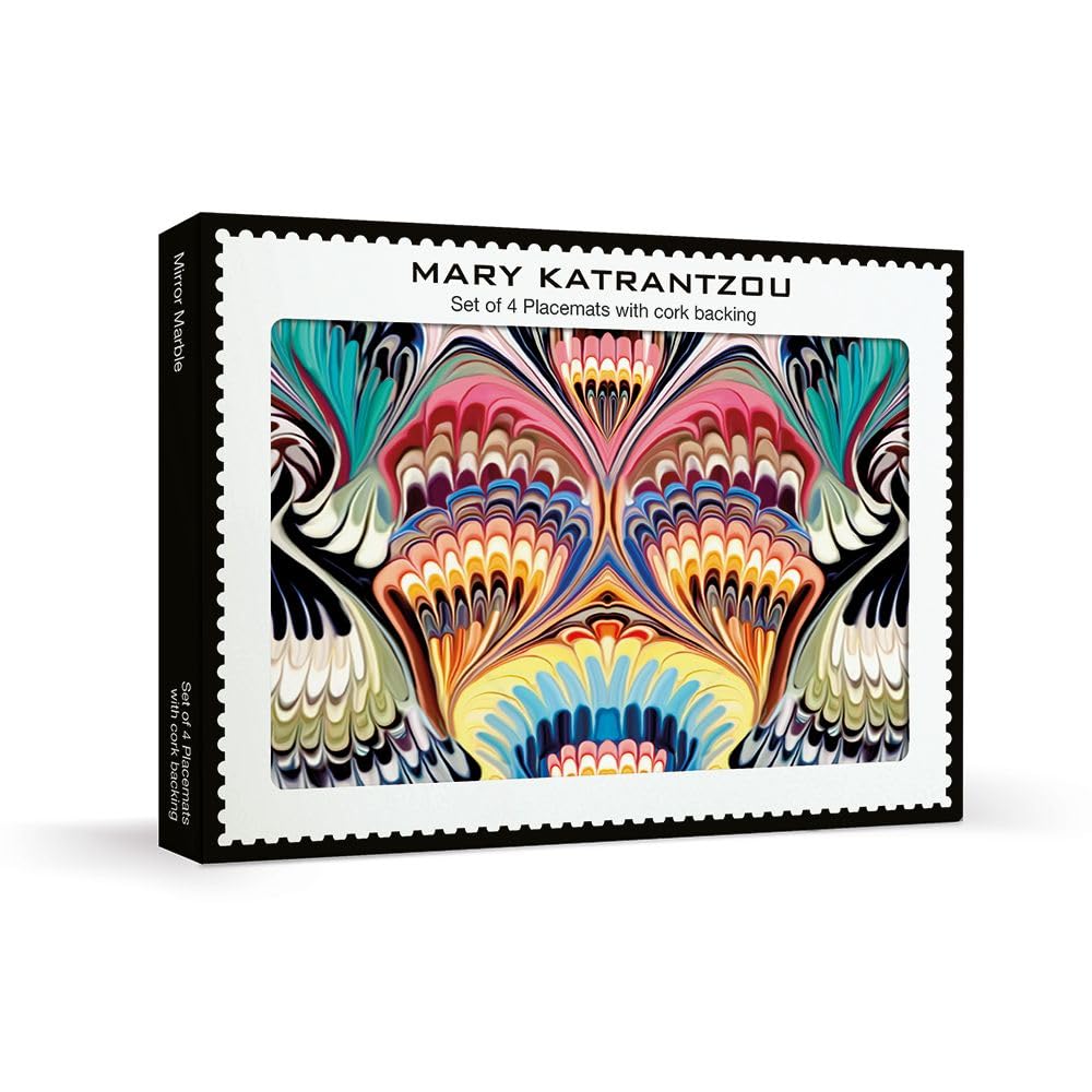 Museums & Galleries Set of 4 Cork Backed Placemats - Mirror Marble Design by Mary Katrantzou - Statement Table Mats for the Home