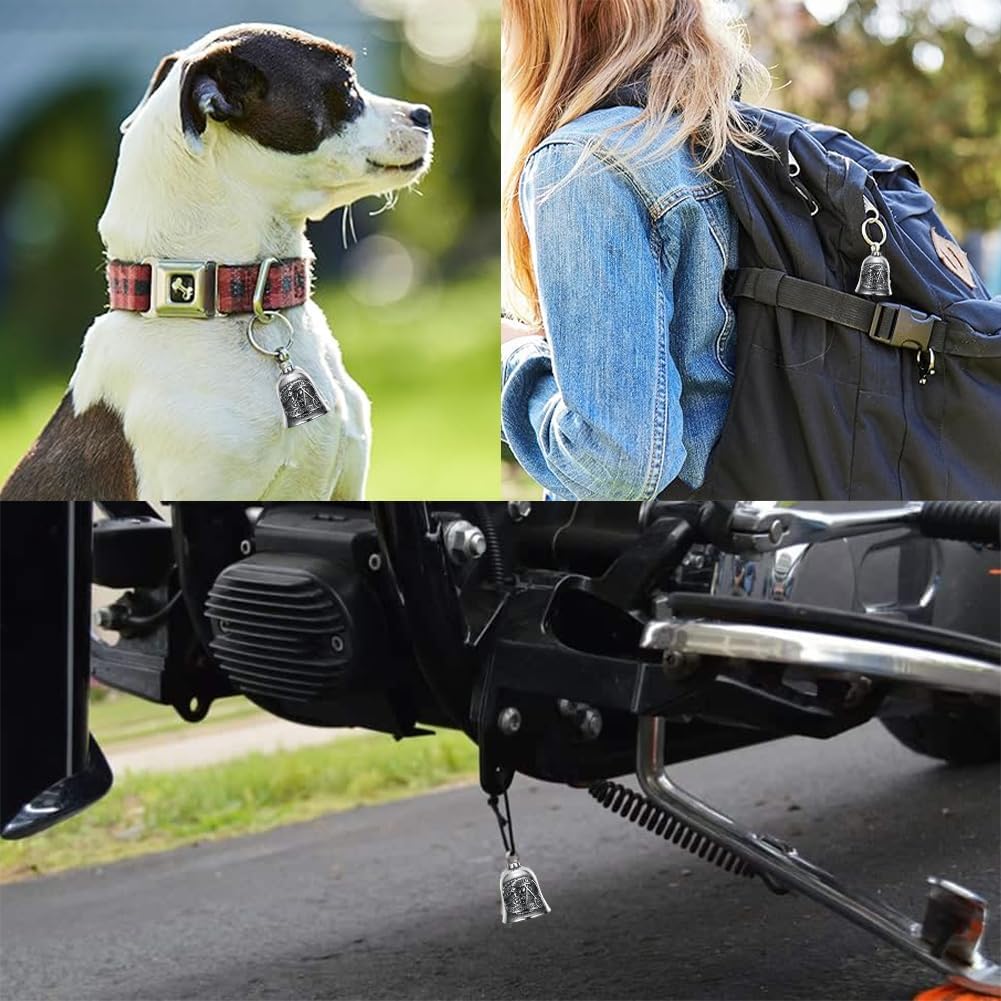 Guardian Angel Motorcycle Bell Good Luck Keychain & Drive Safe Pendant Accessories for Men Women Riding Safety - Image 7