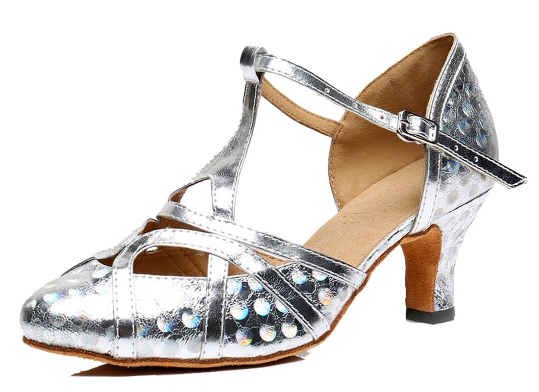 T-Starp - Zapatos de baile latino sintéticos con purpurina para mujer, para bodas, bailes de baile latino — view 34