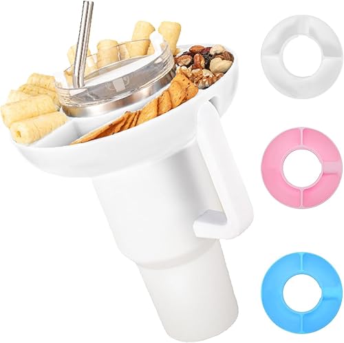 Tazón para aperitivos Stanley de 40 onzas con asa, bandeja de aperitivos compatible con Stanley Cup de 40 onzas, anillo reutilizable para accesorios