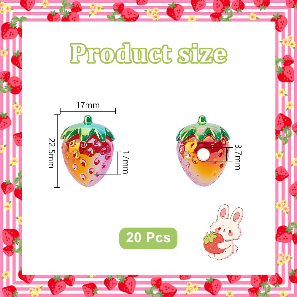 Amazon.co.jp: PH PandaHall 20個 イチゴビーズ 立体3D アクリル製