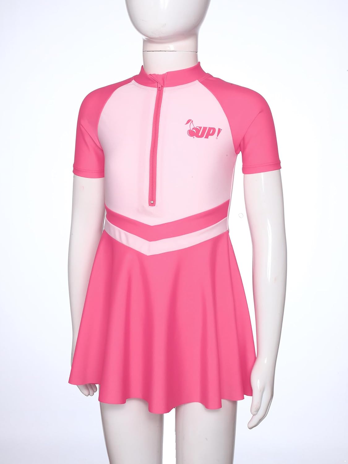 Sxiwei Kids Girls 2Pcs Short Sleeve Swimsuit Swim Dress with Shorts Set Rash Guard Swimwear Bathing Suit Beachwear